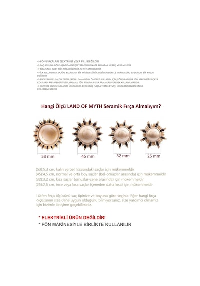 Lom1143 Nano Teknoloji Seramik + İyonik Termal Fön Saç Fırçası Antistatik, Kauçuk Kaydırmaz Sap, Profesyonel Kul Genel