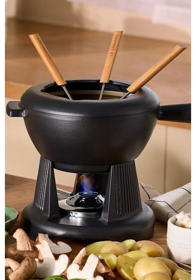Le Creuset 6 Kişilik Lüks Döküm Fondü Seti Mutfak Ekipmanları Turuncu