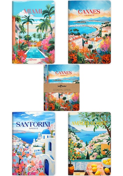 4'lü Coastal Cıtıes Defter Seti Çizgisiz 13x20