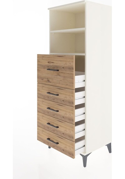 Hyperion Dolap 2 Raflı 5 Çekmeceli 60x44x163 Aytaşı-çam Aytaşı