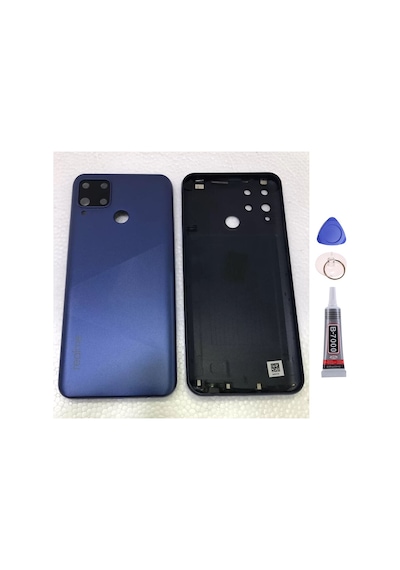 Realme C15 Mavi Arka Kapak Batarya Kapağı Pil Kapağı Yapışkan Ve Sökme Aparatıyla Beraber Full Set Mavi