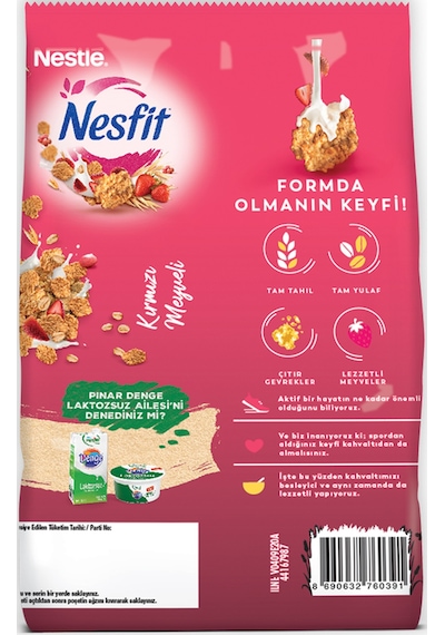 Nestle Nesfıt Kırmızı Meyveli Tam Tahıl Ve Pirinç Gevreği 400g & Çilekli Tam Tahıllı Bar 16x23,5g