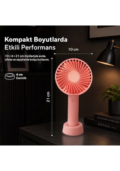 Kumtel Şarj Edilebilir Mini El Vantilatörü Type-c Şarjlı 3 Kademeli 400 Mah Hff-03c