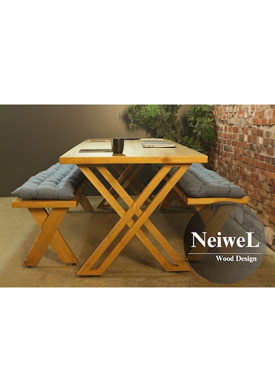 Neiwel Adel Doğal Ahşap Toplantı Masası x 80 x 200 Açık Ceviz