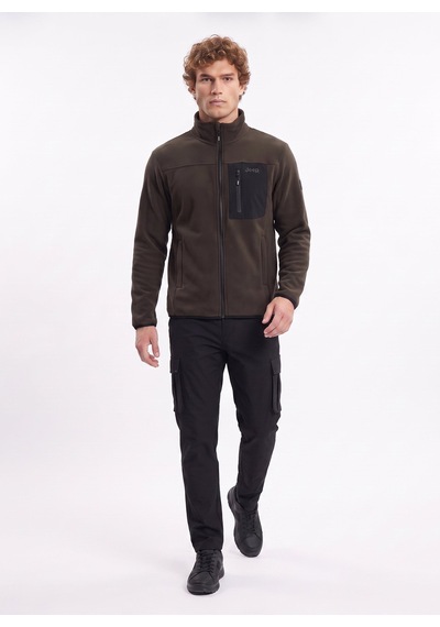 Jeep Kahverengi Erkek Polar Sweatshırt J4wm-swt4444 Koyu Haki