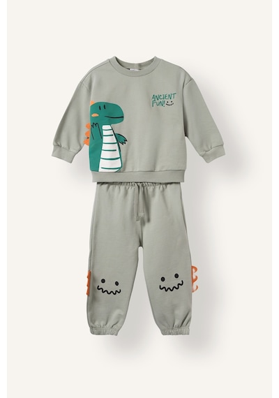 Defacto Timsah Baskılı Ve Aplike Detaylı 2li Sweatshirt Takım Erkek Bebek I3754a526wnkh434 Haki-kh434