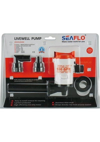 Seaflo Sfbp1-g800-05 Yatay 90 Derece Livar Pompa 12 Volt 800 Gph 4 Amper 3/4'' Çıkış