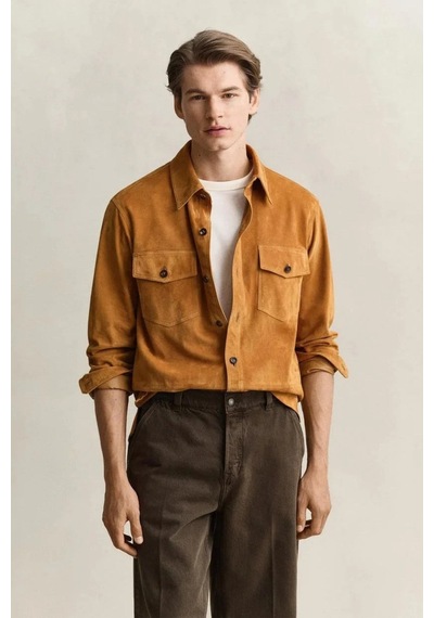 Gant Erkek Kahverengi Relaxed Fit Süet Gömlek-24714