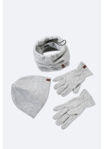 Avva Erkek Gri Polar Basic Boyunluk Bere Ve Eldiven Seti B009250