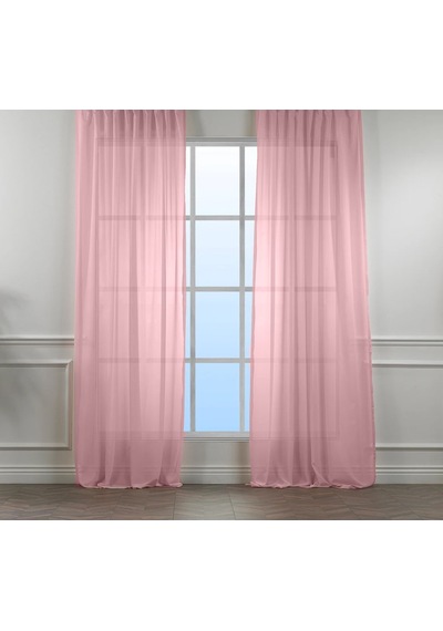 Evdepo Home Pembe Vual Tül Perde Tek Kanat