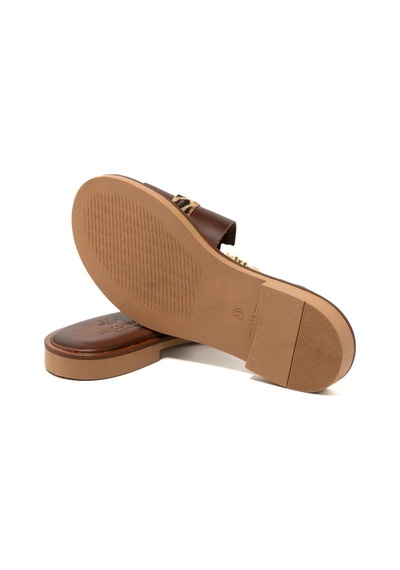 148 Brown Terlik Kadın 21032 Myconian 2025 Greek Sandal Kahverengi