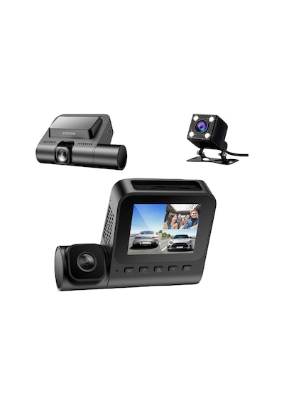V600 3 Kameralı Araç Kamerası + Obd Park Modu Kiti Full Hd Kayıt, Gece Görüş, Geniş Açı