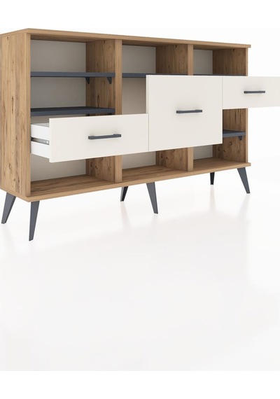 Arges Konsol 5 Raflı 3 Çekmeceli 132x30x83 Çam-antrasit/aytaşı Antrasit/aytaşı Arges Konsol 5 Raflı 3 Çekmeceli 132x30x83 Çam-antrasit/aytaşı Antrasit/aytaşı
