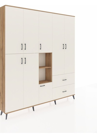 Arges Dolap 12 Raflı 2 Çekmeceli Tek Askılı 220x30x243 Çam-aytaşı/aytaşı Aytası/aytası Arges Dolap 12 Raflı 2 Çekmeceli Tek Askılı 220x30x243 Çam-aytaşı/aytaşı Aytası/aytası
