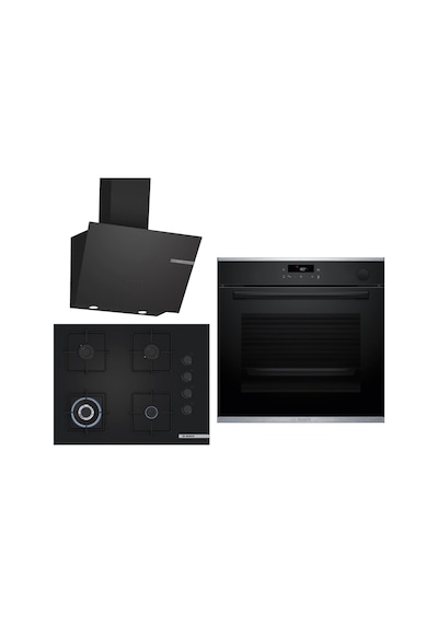 Bosch Black Deluxe HRG232EB3 Buharlı - POH7C6P31O 3D Fry 67 CM Wok Bek - DWK66PJ60T 3 Lü Ankastre Set 611