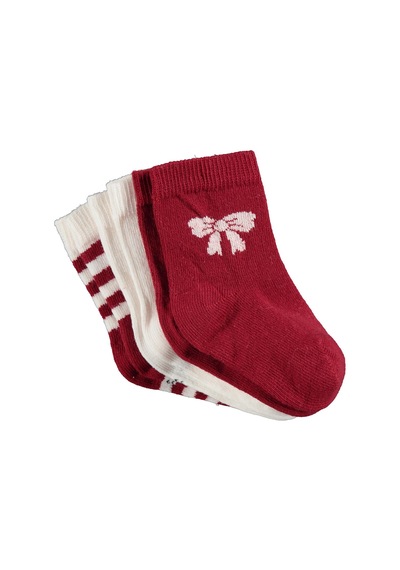 Civil Baby Kurdale 3'lü 6-18 Ay Bebek Kız Çorap Set Standart