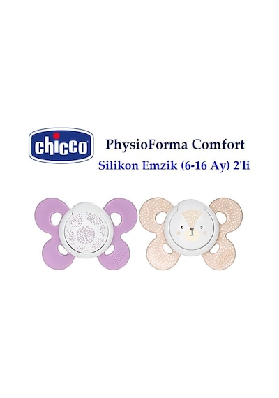 Chicco Physio Comfort Silikon Kız Bebek Emzik 6-12 Ay 2'li Mor