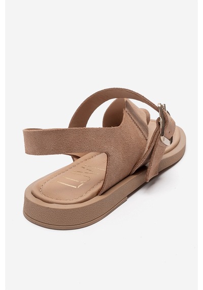 Luvishoes Curry Vizon Süet Hakiki Deri Parmak Arası Kadın Sandalet