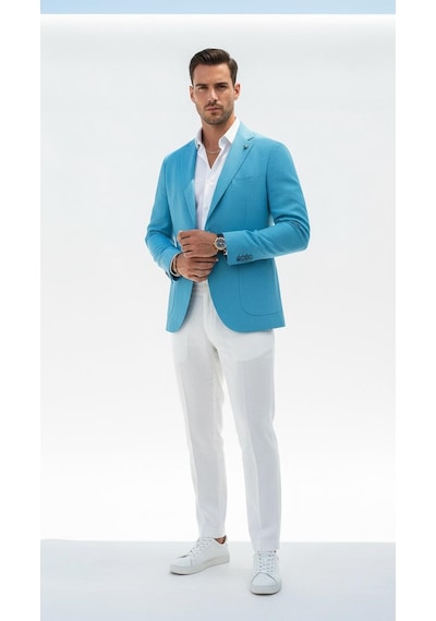 Plus Scorpion Erkek Slim Fit Blazer Ceket Tek Düğmeli Çift Yırtmaçlı Torba Cepli Yarım Astarlı Turkuaz Mavisi Plus Scorpion Erkek Slim Fit Blazer Ceket Tek Düğmeli Çift Yırtmaçlı Torba Cepli Yarım Astarlı Turkuaz Mavisi