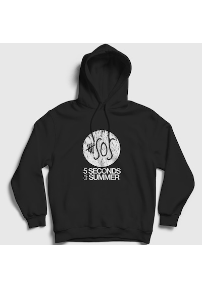 Presmono Unisex Logo 5 Seconds Of Summer Kapüşonlu Sweatshirt Siyah
