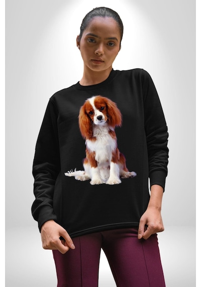 Cavalier King Charles Spaniel Unisex Siyah Sweatshirt Siyah