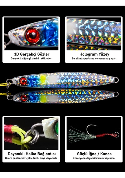 Jig, Zoka, Suni Yem, Glow Uv Metal Jig, 45gr 10cm Jıgto Nova-45