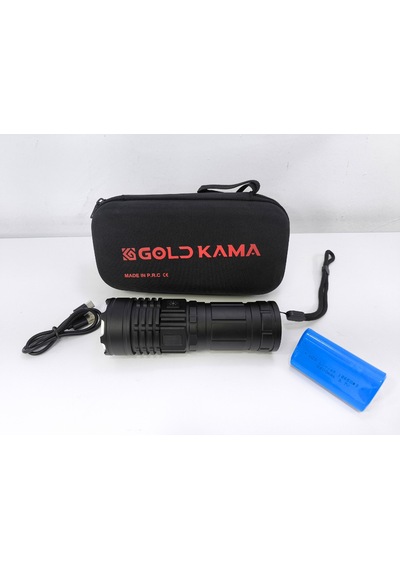 Gold Km T406 Şarjlı El Feneri 100w Işık Gücü Zoomlu 8800 Mah 5mod