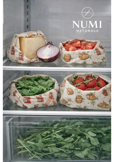 Balmumu Gıda Saklama Bezleri Premium 3 Lü Set 30 30 Cm - Country Pantry Serisi Çok  Renkli