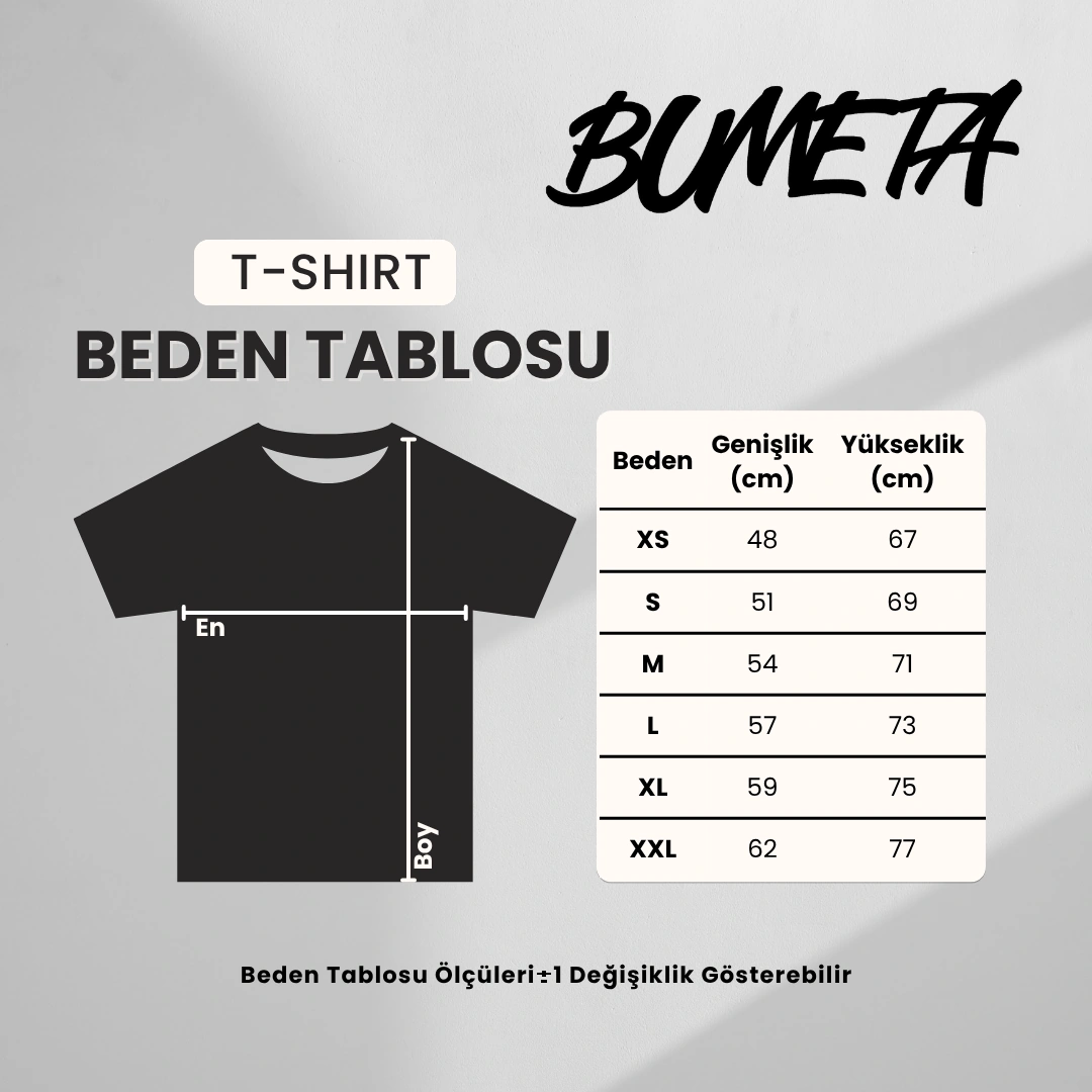 Bumeta Minimize Unisex Tişört T-shirt Siyah