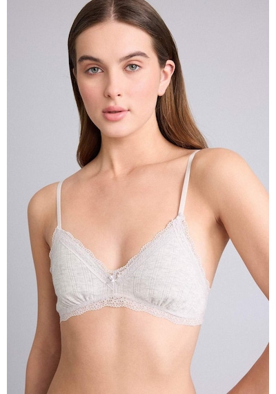 Defacto Dantel Detaylı Çıkarılabilir Kap Çıkarılabilir Pedli Balensiz Bralet G7762ax26spgr93 Gri-gr93