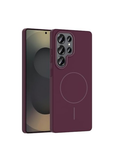 Spia Galaxy S25 Ultra İle Uyumlu Kılıf Mürdüm Yuby Kablosuz Şarj Özellikli Sert Kapak Galaxy S25 Ultra İle Uyumlu, Mürdüm 50 x 22