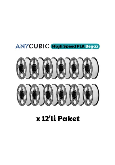 Anycubic High Speed Pla Filament Beyaz 1.75mm 1kg 12 Adet