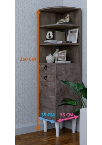 Ekim Çok Amaçlı Dekoratif Çekmeceli Raflı Dolap
