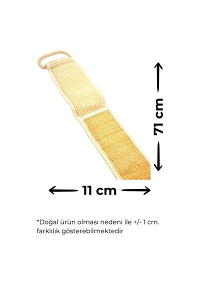 Doğal Kabak Lifi Banyo Hamam Uzun Sırt Kesesi İp Saplı 11x71 Cm