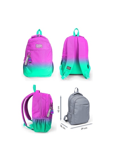 Pembe Su Yeşili Renk Geçişli Çok Renkli