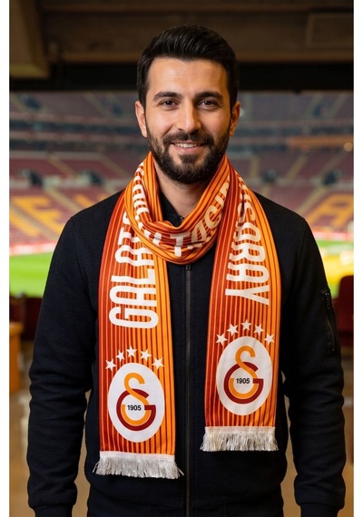 Galatasaray Lisanslı 5 Yıldız Kırmızı Şal Atkı