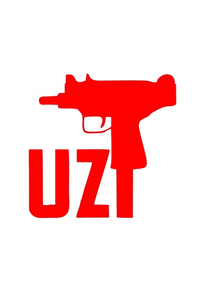 Uzi Araba Stickeri 17x17 Cm Kırmızı