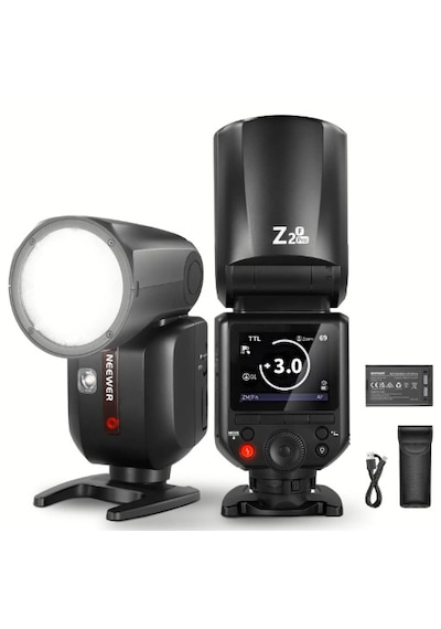Neewer Z2pro-f Fujifilm Uyumlu 76w Yuvarlak Kafa Akülü Tepe Flaşı