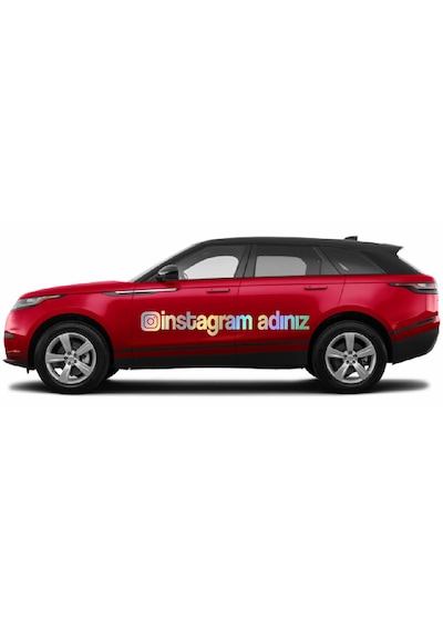 Kişiye Özel İnstagram Adresi Sticker - İnstagram Sosyal Medya Sticker - Araba Oto Motosiklet Karavan Sticker 00062 25 Cm