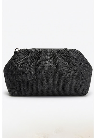 Luvishoes Vıel Siyah Hasır Dokulu Kadın Clutch Çanta
