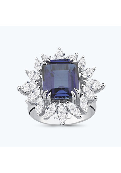 Altınbaş Pırlanta Safir Emerald Kesim Yüzük Plb017s-14k