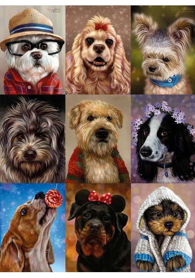 Nova 1000 Parça Sevimli Köpekler Kolajı Puzzle