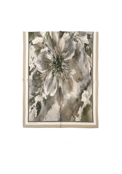Benetton Desenli Fiore Şal - 1043 - Krem