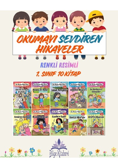 1. Sınıf Okumayı Sevdiren Renkli Resimli Hikayeler 13- 10 Kitap