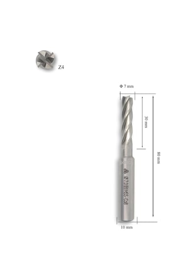 Mte 7 Mm Uzun Parmak Freze Hss-co8 Dın 844/b-n