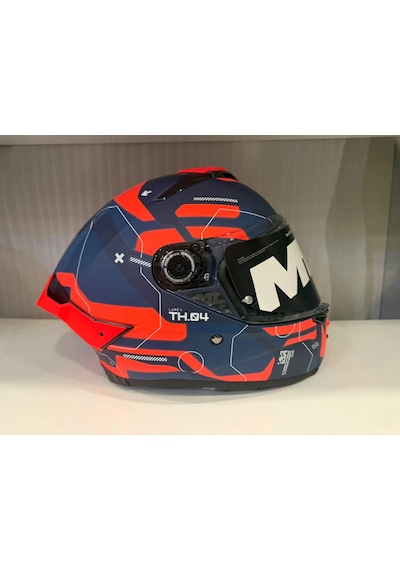 Kask Mt Thunder 4r Sv Lumex C24 Mat Turuncu Turuncu/mavi