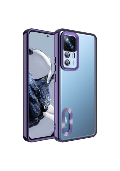 Xiaomi Mi 12t Pro Kılıf Kamera Korumalı Logo Gösteren Zore Omega Kapak Derin Mor