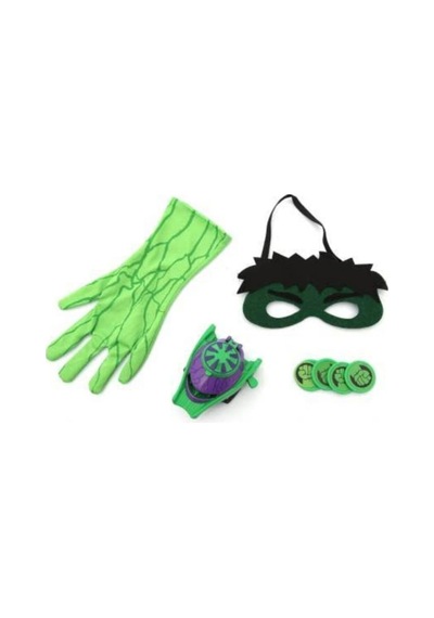 Hulk Çocuk Kaslı Kostüm. Maske Ve Taso Fırlatan Eldiven 3 Lü Set