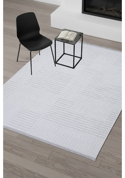 Verona 01008a Gri Dokuma Kaymaz Taban Saçaklı Salon Mutfak Koridor Halısı