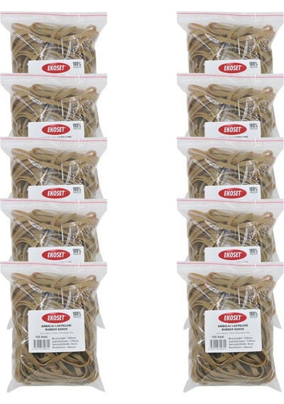 Ekoset 180x6mm Geniş Kauçuk Paket Ambalaj Kasa Lastiği 1.000 Adet
